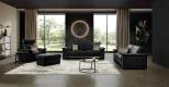 Garnitur Bologna in Leder Valcona Black