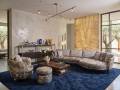 Bassetti by Schröno Livorno Sofa mit Loungeelement und Murano mit Hocker in Verona
