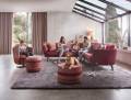 Bassetti by Schröno Livorno Sofa mit Murano Sessel mit Hocker und Tino in Malve
